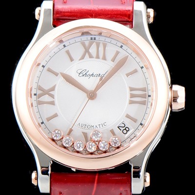 SA급 쇼파드 남성용 리뉴얼버전 수입산 최고급 악어가죽사용!! 해피 스포츠 278559-6008 36MM 로즈골드&스테인레스 스틸 실버 다이얼 오토매틱 무브먼트 CHO0240 xx