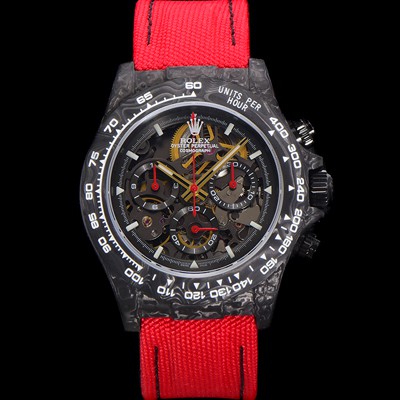 SA급 로렉스남성용 데이토나 포지드카본 40mm 크로노그래프 오토매틱 Cal.4130 무브먼트 스켈레톤 다이얼 rol5368 xx