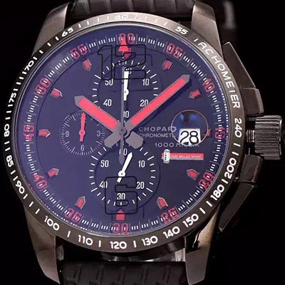 SA급 쇼파드 남성용 클레식 레이싱 밀레 밀레밀리아 1000 모델 크로노그래프 블랙 다이얼 일본산 쿼츠 무브먼 CHO0412 xx