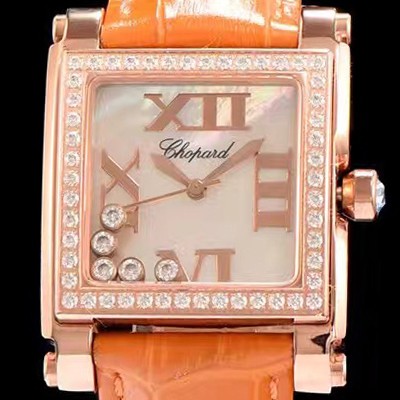 SA급 쇼파드 여성용 해피 다이아몬드 화이트 쉘 다이얼 쿼츠 무브먼트 CHO0400 xx