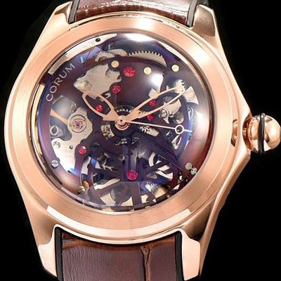 SA급 코롬 남성용 버블 시쓰루 다이얼 로즈 골드 베 COR010 xx