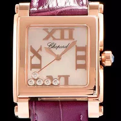 SA급 쇼파드 여성용 해피 다이아몬드 화이트 쉘 다이얼 쿼츠 무브먼트 CHO0403 xx