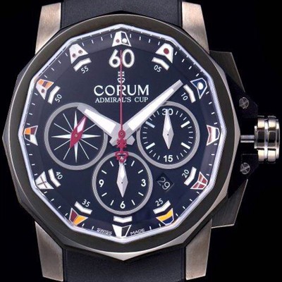 SA급 코럼 남성용 어드미럴컵 첼린져 44 스핏 세컨즈 블랙다이얼 COR024 xx