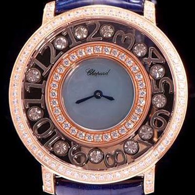 SA급 쇼파드 여성용 해피 스포츠 라이트 블루 쉘 다이얼 다이아몬드 주얼리 세팅 쿼츠 무브먼트 CHO0400 xx