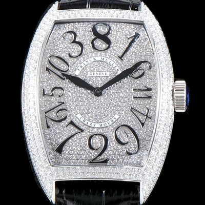 SA급 프랭크 뮬러 남성용 크레이지 아워스 8880 CH 풀 다이아셋팅!! 18K 화이트골드 오토매틱 무브먼트 FRA0400 xx