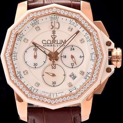 SA급 코럼 남성용 애드머를스 컵 크로노 화이트다이얼 COR010 xx