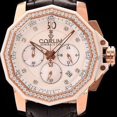 SA급 코럼 남성용 애드머를스 컵 크로노 화이트다이얼 COR011 xx