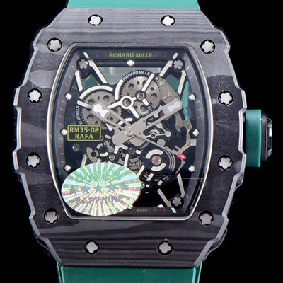 SA급 리차드밀레 남성용 라파엘 나달 RM35-02 100% 포지드 카본 케이스 스켈레톤 다이얼 오토매틱 무브먼트 RIC0220 xx