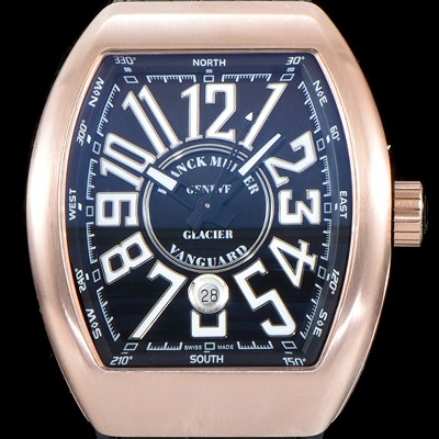 SA급 프랭크 뮬러 남성용 마스터 컴플리케이션 V45 SC DT YACHTING 5N 뱅가드 요팅!! 고급스러운 18K로즈골드 케이스 블랙 다이얼 스위스 ETA 2824-A2오토매틱 FRA0453 xx