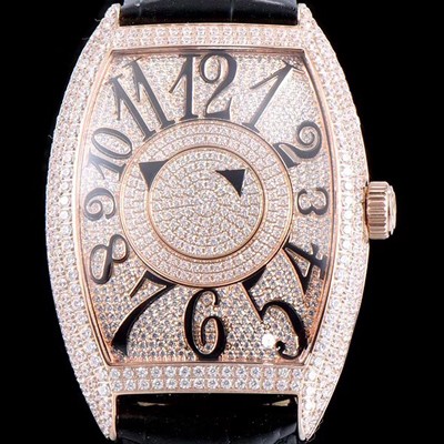 SA급 프랭크 뮬러 남성용 화려함 극대화!!카사블란카 7850 DM D CD 더블 미스터리 최상급 퀄리티 쥬얼 로즈골드 다이아몬드 풀 셋팅 스위스 ETA 2824-A2 오토매틱 무브먼트 FRA0435 xx