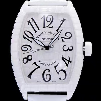 SA급 프랭크뮬러 남성용 화이트 크로코 화이트 세라믹 화이트 다이얼 화이트 레더 스트랩 FRA0401 xx