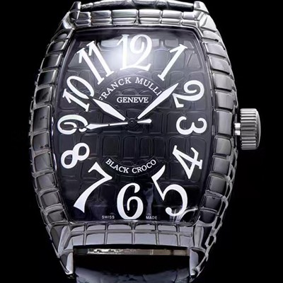 SA급 프랭크뮬러 남성용 블랙 크로코 블랙 세라믹 블랙 다이얼 블랙 레더 스트랩 FRA0405 xx