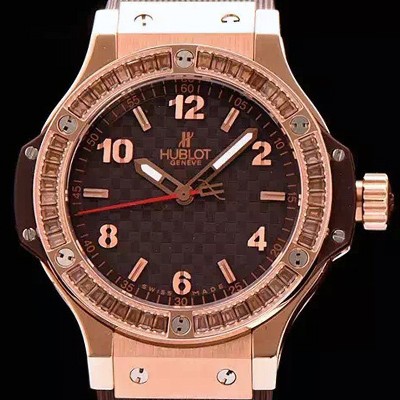 SA급 휴블렛 여성용 빅뱅 에볼루션 쿼츠 다이아몬드 버젼 브라운다이얼 HUB0415 xx