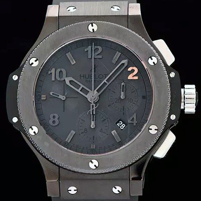 SA급 휴블렛 남성용 빅뱅 올블랙 44mm 아워 글라스 템퍼스 블랙다이얼 HUB0441 xx