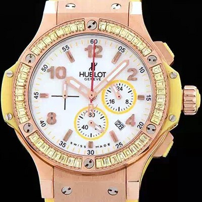 SA급 휴블렛 여성용 빅뱅 에볼루션 쿼츠 다이아몬드 버젼 화이트다이얼 HUB4201 xx