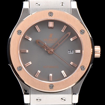 SA급 휴블렛 남성용 클레식 퓨전 511.NO.1180.LR 18K 로즈골드 투톤콤비 케이스 그레이 다이얼 오토매틱 무브먼트 HUB0203 xx