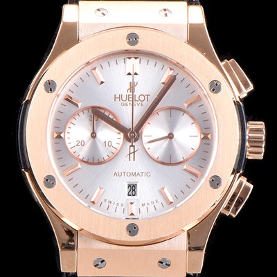 SA급 휴블렛 남성용 클레식 퓨전 521.OX.2610.LR 18K 로즈골드 케이스 크로노그래프 화이트 다이얼 오토매틱 무브먼트 HUB0202 xx