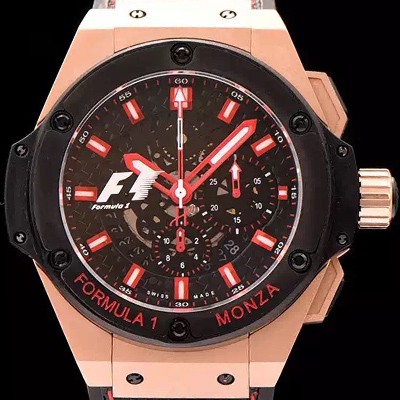 SA급 휴블렛 남성용 빅뱅 킹파워 포뮬러 F1 48mm 버전 블랙다이얼 HUB0420 xx