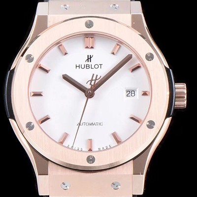 SA급 휴블렛 남성용 클레식 퓨전 511.OX.2611.LR 데일리워치 심플하고 클래식한 타입!! 18k 로즈골드 케이스 화이트 다이얼 블랙 레더스트랩 오토매틱 무브먼트 HUB0240 xx