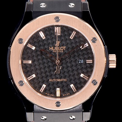 SA급 휴블렛 남성용 클레식 퓨전 511.CO.1780.RX 18K 로즈골드 투톤콤비 케이스 블랙 텍스쳐드 다이얼 오토매틱 무브먼트 HUB0201 xx