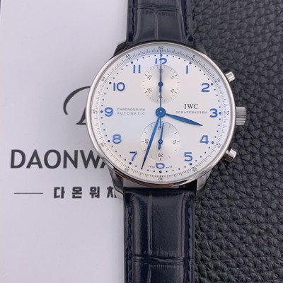 SA급 아이더블유씨 남성용 ZF 2017년 업그레이드! 포르투기즈 IW371417 크로노그래프 화이트 다이얼 오토매틱 무브먼트 IWC0244 xx