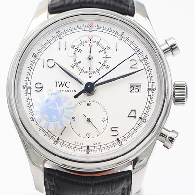 SA급 아이더블유씨 남성용 포르투기즈 IW390303 크로노그래프 클래식 에디션!! 스몰 해킹 세컨즈 화이트 다이얼 오토매틱 무브먼트 IWC0101 xx