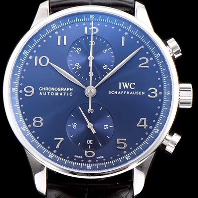 SA급 아이더블유씨 남성용 포루투기즈 IW371491 크로노그래프 블루 다이얼 오토매틱 무브먼트 IWC0200 xx