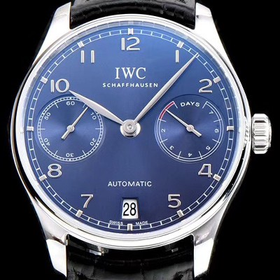 SA급 아이더블유씨 남성용 포루투기즈 IW500710 블루 다이얼 오토매틱 무브먼트 IWC0201 xx