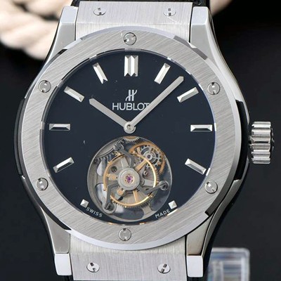 SA급 휴블렛 남성용 솔로 뱅 투어빌론 블랙 다이얼/세라믹 베젤 hub1057 xx