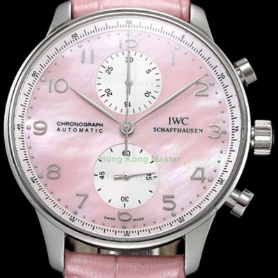SA급 아이더블유씨 남성용 포르투기즈 오토매틱 크로노그래프 핑크 다이얼 IWC4201 xx