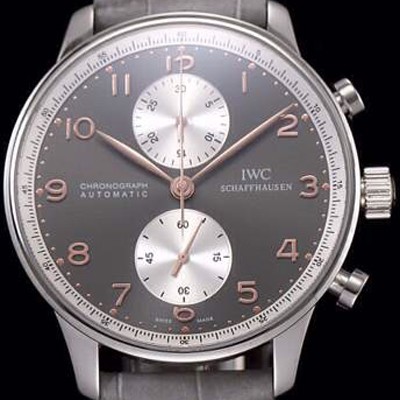 SA급 아이더블유씨 남성용 포르투기즈 오토매틱 크로노그래프 그레이 다이얼 IWC4205 xx