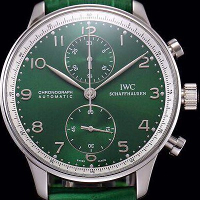 SA급 아이더블유씨 남성용 포르투기즈 오토매틱 크로노그래프 그린 다이얼 IWC4200 xx