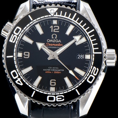 SA급 오메가 남성용 뉴 신형-블랙 레더&우레탄 스트랩UP!! 씨마스터 플래닛 오션600M 코-액시얼 마스터 크로노미터 43.5MM 블랙 다이얼 오토매틱 무브먼트 OMG0112 xx