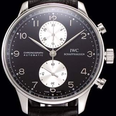 SA급 아이더블유씨 남성용 포르투기즈 오토메틱 크로노그래프 블랙 다이얼 IWC0442 xx
