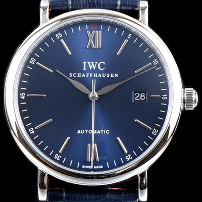 SA급 아이더블유씨 남성용 포르토피노 IW356512 오토매틱 센트럴 해킹 세컨즈 블루 다이얼 오토매틱 무브먼트 IWC0134 xx