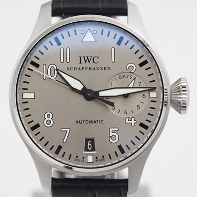 SA급 아이더블유씨 남성용 빅 파일럿 IW500906 세븐데이즈 워치 실버 다이얼 오토매틱 무브먼트 IWC0110 xx