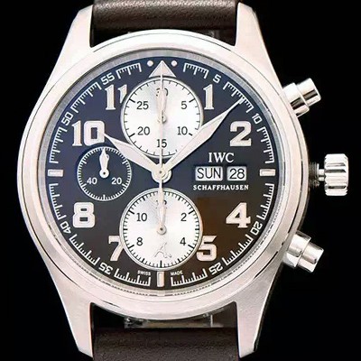 SA급 아이더블유씨 남성용 파일럿 크로노 생땍쥐베리 브라운다이얼 IWC0404 xx