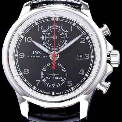 SA급 아이더블유씨 남성용 요트클럽 블랙 다이얼 오토매틱 무브먼트 IWC0201 xx