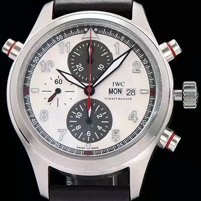 SA급 아이더블유씨 남성용 파일럿 더블크로노 리미티드 에디션 화이트다이얼 IWC0420 xx