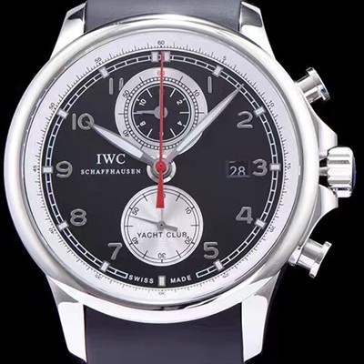 SA급 아이더블유씨 남성용 요트클럽 블랙 다이얼 오토매틱 무브먼트 IWC0200 xx