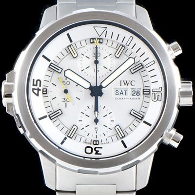 SA급 아이더블유씨 남성용 아쿠아타이머 IW376802 크로노그래프 화이트 다이얼 IWC0401 xx