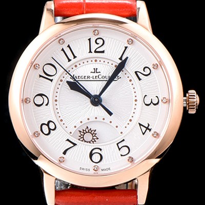 SA급 예거르꿀르뜨 남성용 랑데부 나잇&데이 3462490 레이디 워치 18K 로즈골드 문페이즈 화이트 텍스쳐드 다이얼 오토매틱 무브먼트 JAG0420 xx