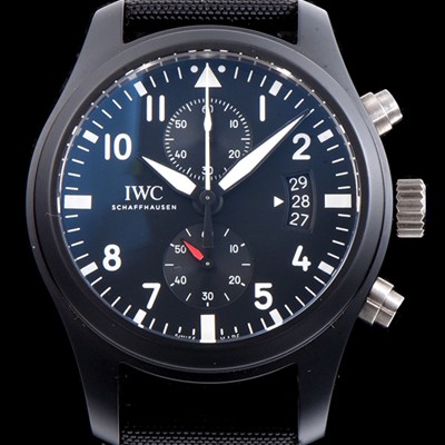 SA급 아이더블유씨 남성용 에디션 탑건 IW388007 세라믹 V6F 블랙 다이얼 오토매틱 무브먼트 IWC0203 xx