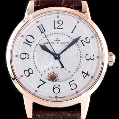 SA급 예거르꿀르뜨 남성용 랑데부 나잇&데이 3442430 미디엄 레이디 워치!! 고급스러운 18K로즈골드 케이스 문페이즈 화이트 기요셰 다이얼 오토매틱 무브먼트 JAG0401 xx