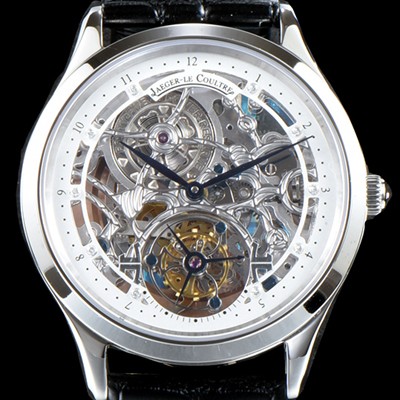 SA급 예거르쿨트르 남성용 신형 마스터 그랜드 투어빌론 쥬얼 다이아몬드 인덱스 화이트&실버 스켈레톤 다이얼 투어빌론 무브먼트 JAG0400 xx