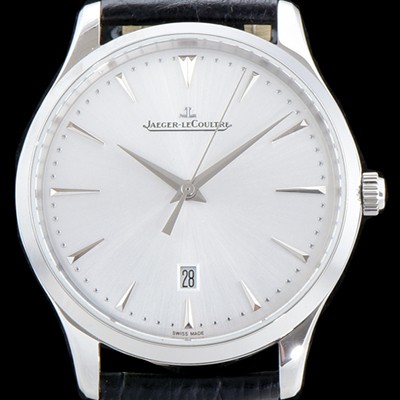 SA급 예거르꿀뜨르 남성용 마스터 울트라 씬 데이트 1288420 실버 다이얼 오토매틱 무브먼트 JAG0404 xx