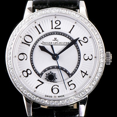 SA급 예거르꿀르뜨 남성용 랑데부 나잇&데이 3442440 레이디 워치 최상급 다이아몬드 세팅 문페이즈 화이트 텍스쳐드 다이얼 오토매틱 무브먼트 JAG0421 xx