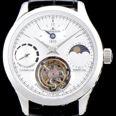 SA급 예거르쿨트르 남성용 마스터 그랑 트래디션 5043480 1833퍼페추얼 화이트 다이얼 아시안 투어빌론 탑재 무브먼트 JAG0410 xx