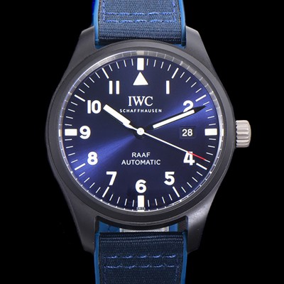 SA급 아이더블유씨남성용 파일럿 IW328102 마크 탑건 오토매틱 40mm 세라믹재질 나토천/가죽줄 믹스 블루다이얼 iwc70618 xx