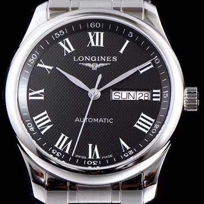 SA급 론진 남성용 마스터 컬렉션 L2.755.4.51.6 LG사 데이트블랙 발리콘 다이얼 브레이슬릿 오토메틱 무브먼트 LON0410 xx